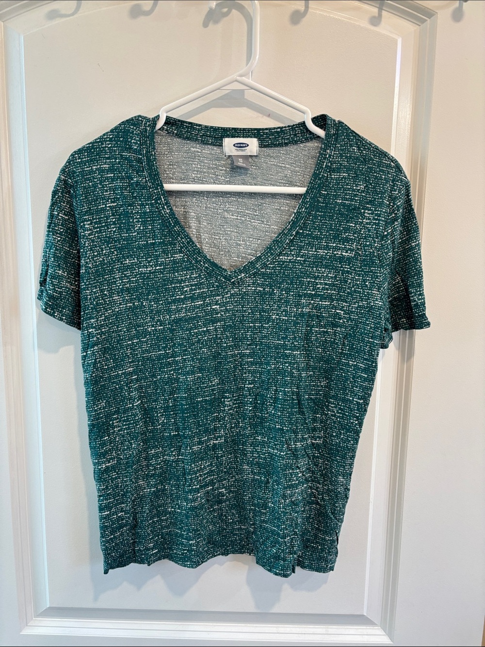 Old Navy Teal-Marled V-Neck Short Sleeve Tee